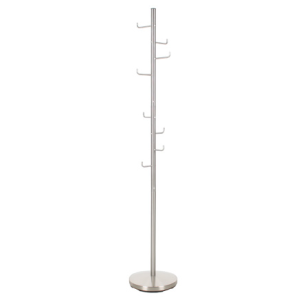 Coat Rack Hooked Satin Nickel 