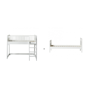 Classic Junior Bettsofa/halbhohes Hochbett zum Einzelbett 