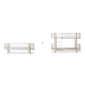 Umbauset - Original Bettsofa zum halbhohem Etagenbett, weiß/eiche