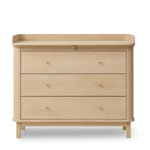Wood Wickelkommode mit 3 Schubladen, eiche