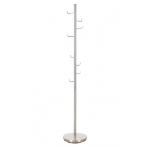 Coat Rack Hooked Satin Nickel 