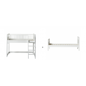 Classic Junior Bettsofa/halbhohes Hochbett zum Einzelbett 