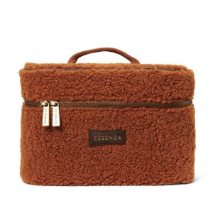 Tracy Teddy Beauty Case-leather brown