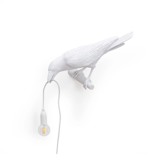 Bird Lamp - white, looking left
