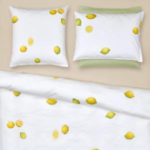 Satin Bettwäsche Zitrone